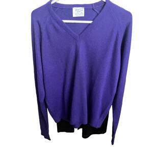 Vintage 70s Purple Designers Originals Orlon Acrylic Sweater Preppy Medium Large